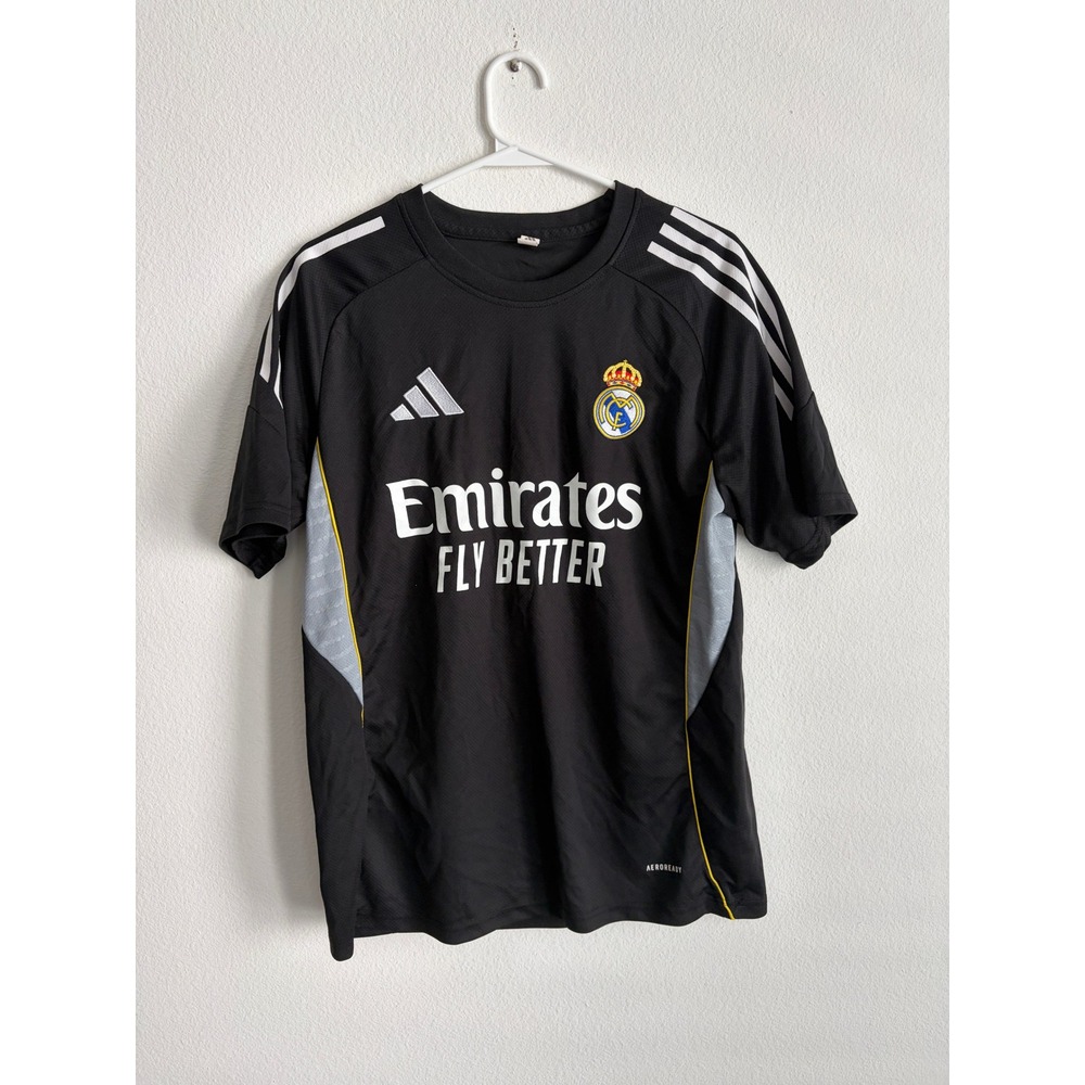 Adidas Real Madrid Soccer Jersey Black Emirates Fly Better Men's Medium